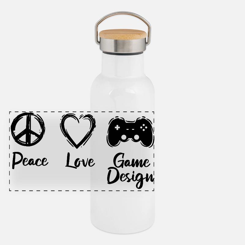 I love game development Panoramic Thermal Bottle with Bamboo Lid