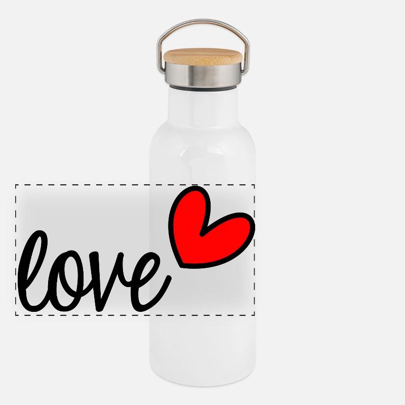 LIEBE Panorama Thermosflasche mit Bambusdeckel