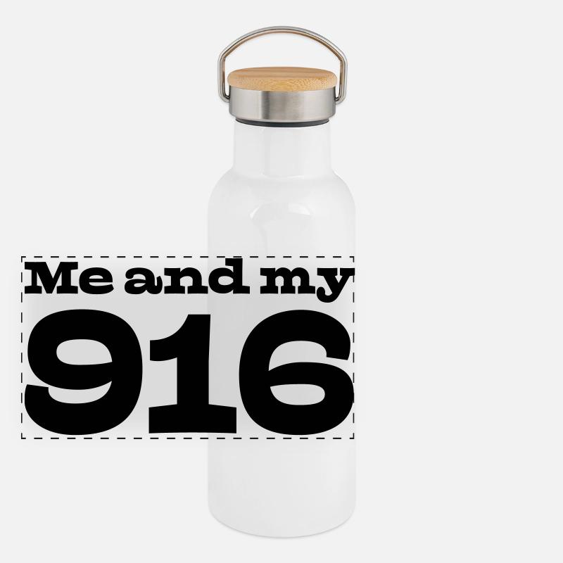 28 Me and my 916 - Panoramic Thermal Bottle with Bamboo Lid - white