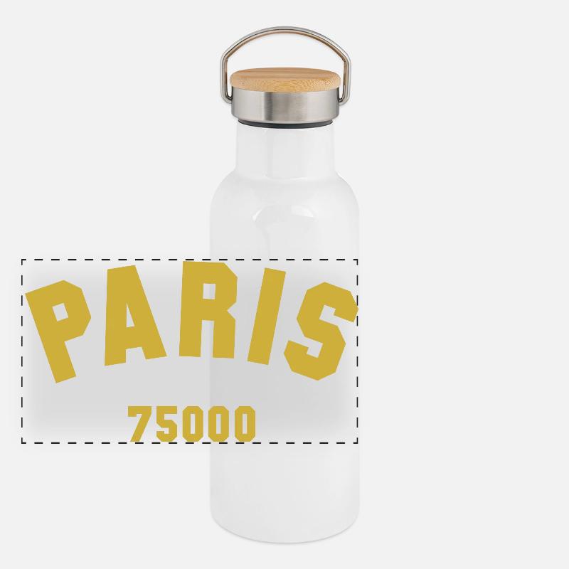PARIS Postal code Panorama Thermosflasche mit Bambusdeckel