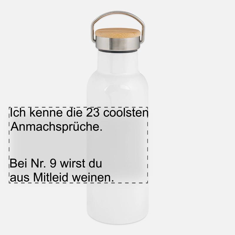 Die coolsten Anmachsprueche Panorama Thermosflasche mit Bambusdeckel