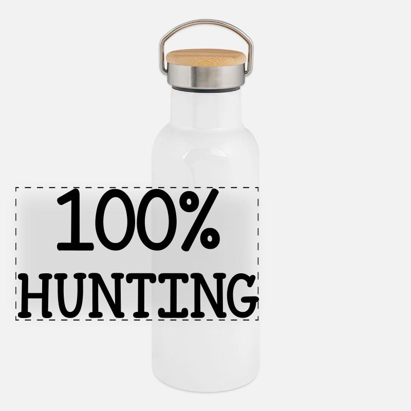 100% Jagd Panorama Thermosflasche mit Bambusdeckel