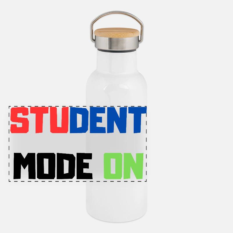 Étudiant drôle – Mode Étudiant ACTIVÉ Gourde isotherme avec bouchon en bambou