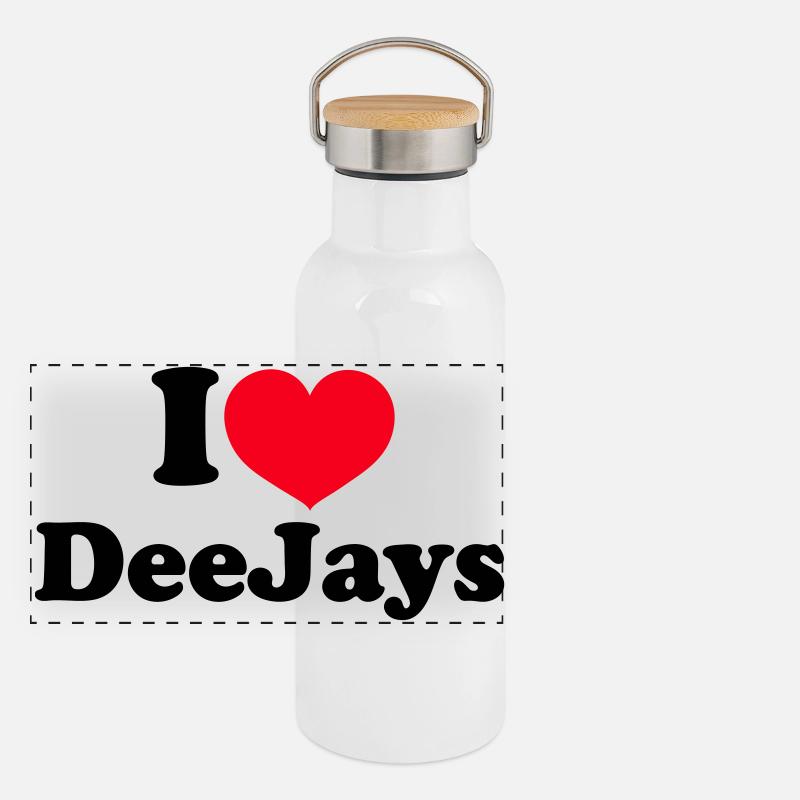 I Love DeeJays Panoramic Thermal Bottle with Bamboo Lid