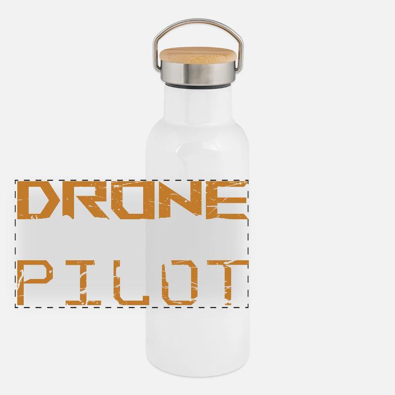 FPV Pilote Drone Freestyle & Cadeau de la course Gourde isotherme avec bouchon en bambou