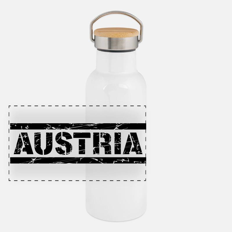 Austria Panorama Thermosflasche mit Bambusdeckel