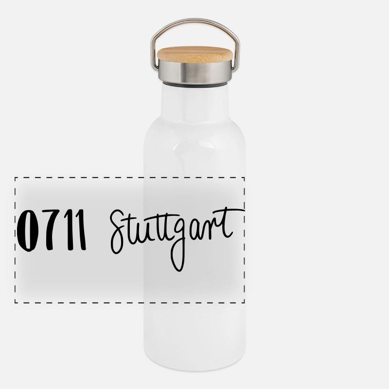 0711 Stuttgart Panorama Thermosflasche mit Bambusdeckel
