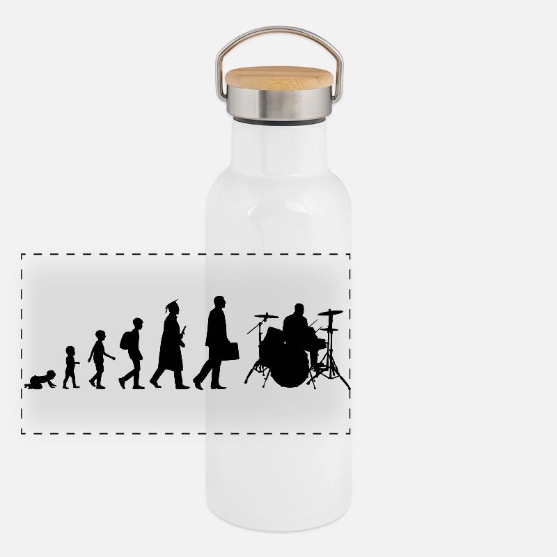 Entwicklung eines Schlagzeugers Panorama Thermosflasche mit Bambusdeckel
