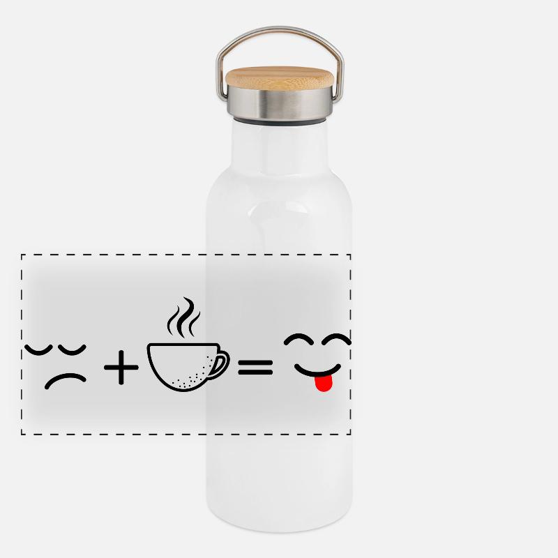 Red Crescent Emblem on Midnight Black Panoramic Thermal Bottle with Bamboo Lid