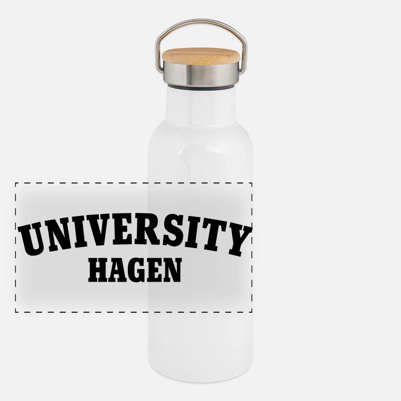 Université de Hagen Gourde isotherme avec bouchon en bambou