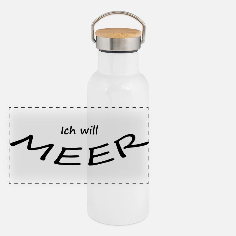 ICH WILL MEER Panorama Thermosflasche mit Bambusdeckel