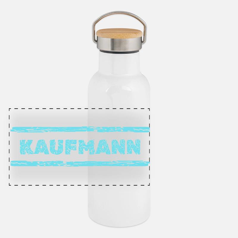 Beruf Kaufmann Panorama Thermosflasche mit Bambusdeckel