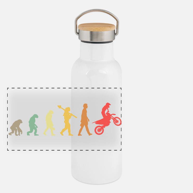Evolution Motocross Panorama Thermosflasche mit Bambusdeckel