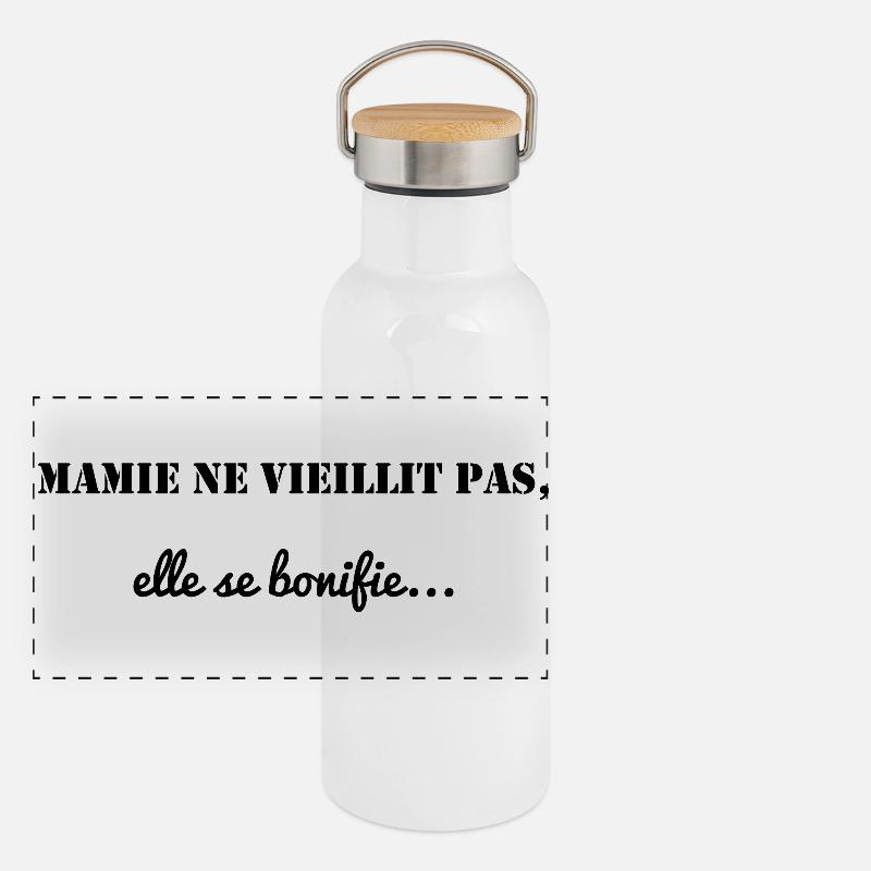 OMA. MAMA. GROSSMUTTER. MUTTERTAG. PARTEI Panorama Thermosflasche mit Bambusdeckel
