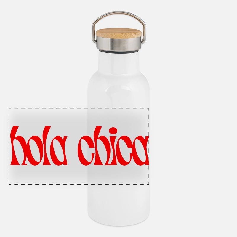 hola chica Panorama Thermosflasche mit Bambusdeckel