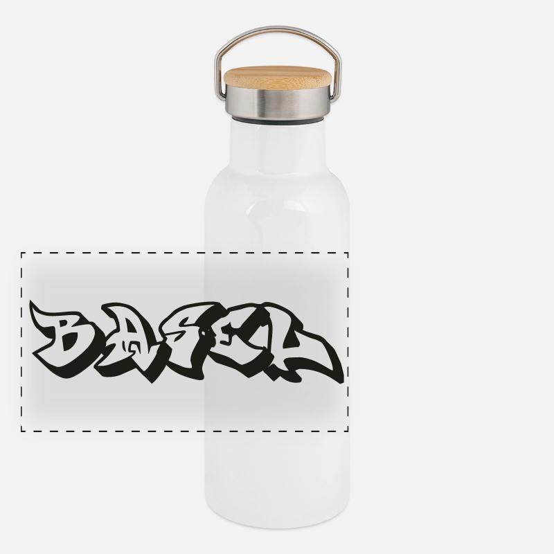 Basel Panorama Thermosflasche mit Bambusdeckel