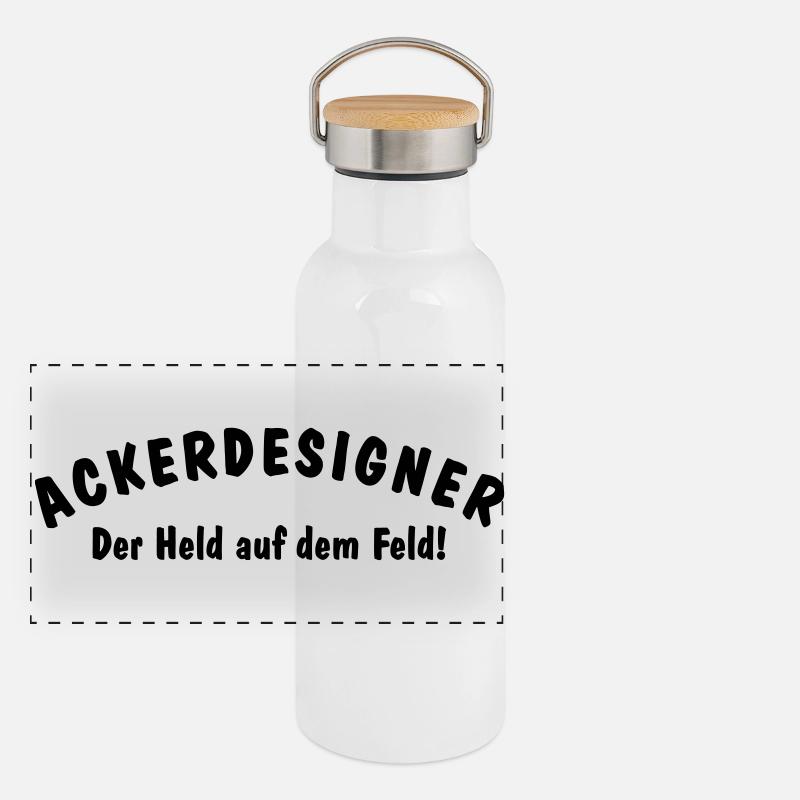 Bauer Landwirt Ackerdesigner Landwirt Held Panorama Thermosflasche mit Bambusdeckel
