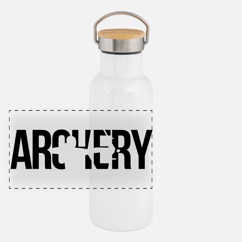 archery Bogenschießen Panorama Thermosflasche mit Bambusdeckel