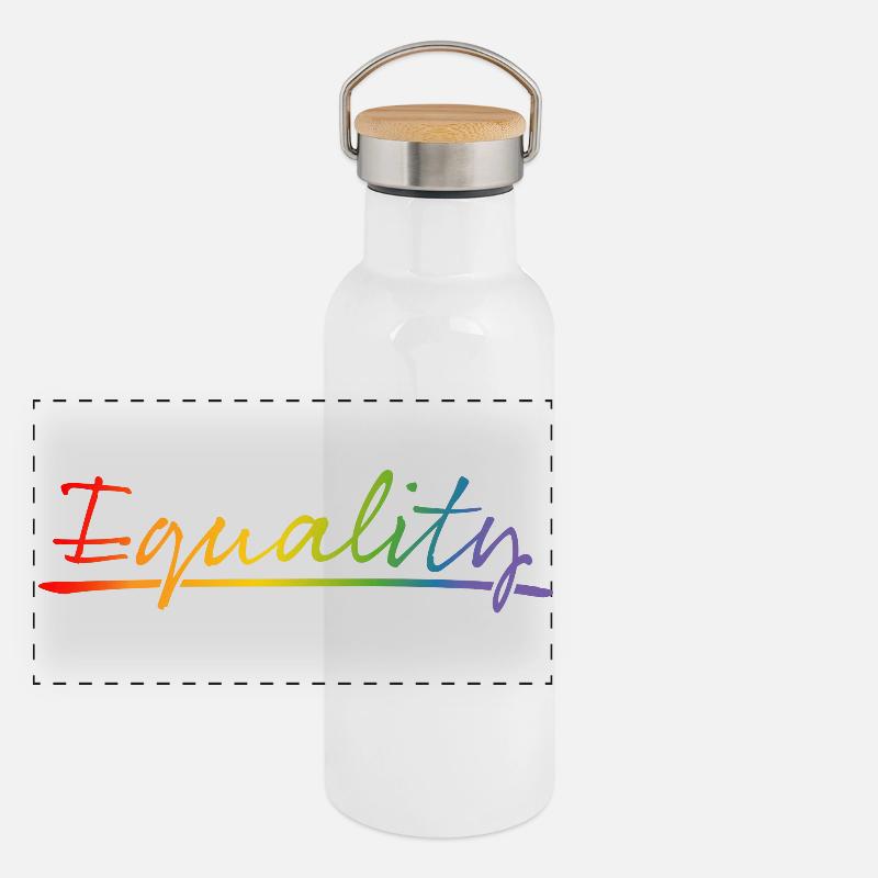 Pride Equality Panorama Thermosflasche mit Bambusdeckel