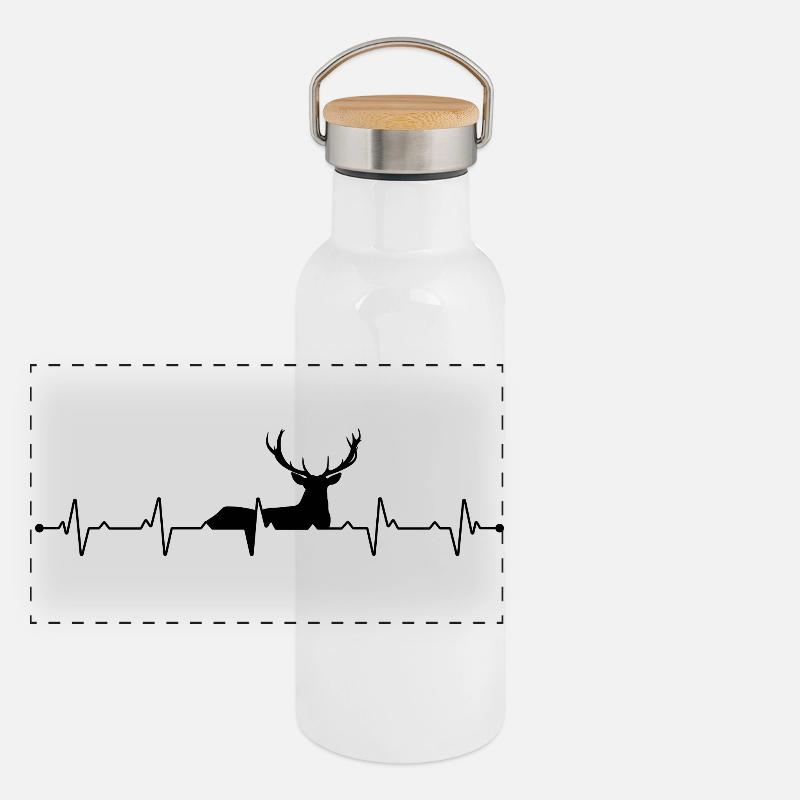 Chasse au chevreuil Gourde isotherme avec bouchon en bambou