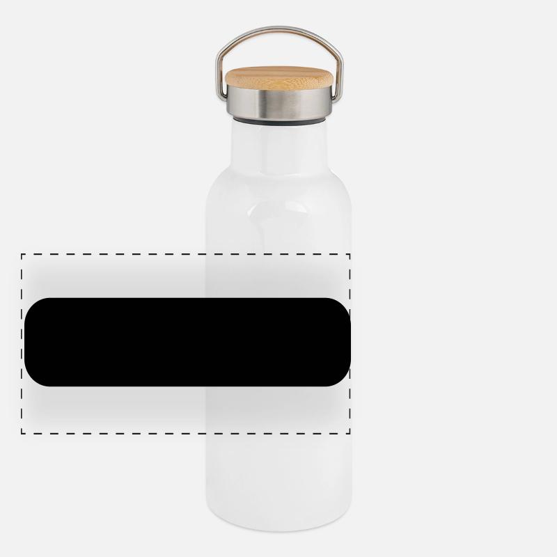 Rectangle arrondi Gourde isotherme avec bouchon en bambou