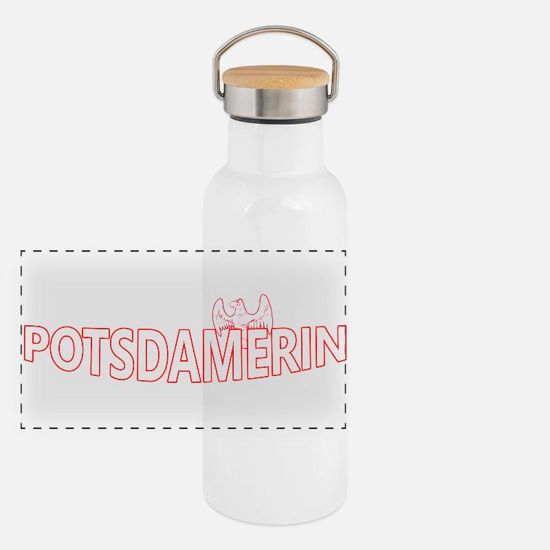 POTSDAMERIN Panorama Thermosflasche mit Bambusdeckel