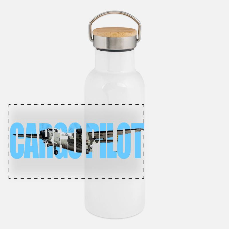 Cargo pilot C-2A Panorama Thermosflasche mit Bambusdeckel