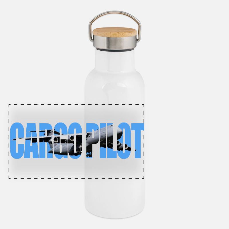 Cargo pilot C-5 Panorama Thermosflasche mit Bambusdeckel