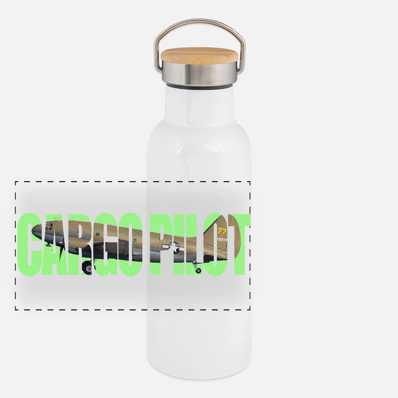 Pilote cargo C-46 Gourde isotherme avec bouchon en bambou