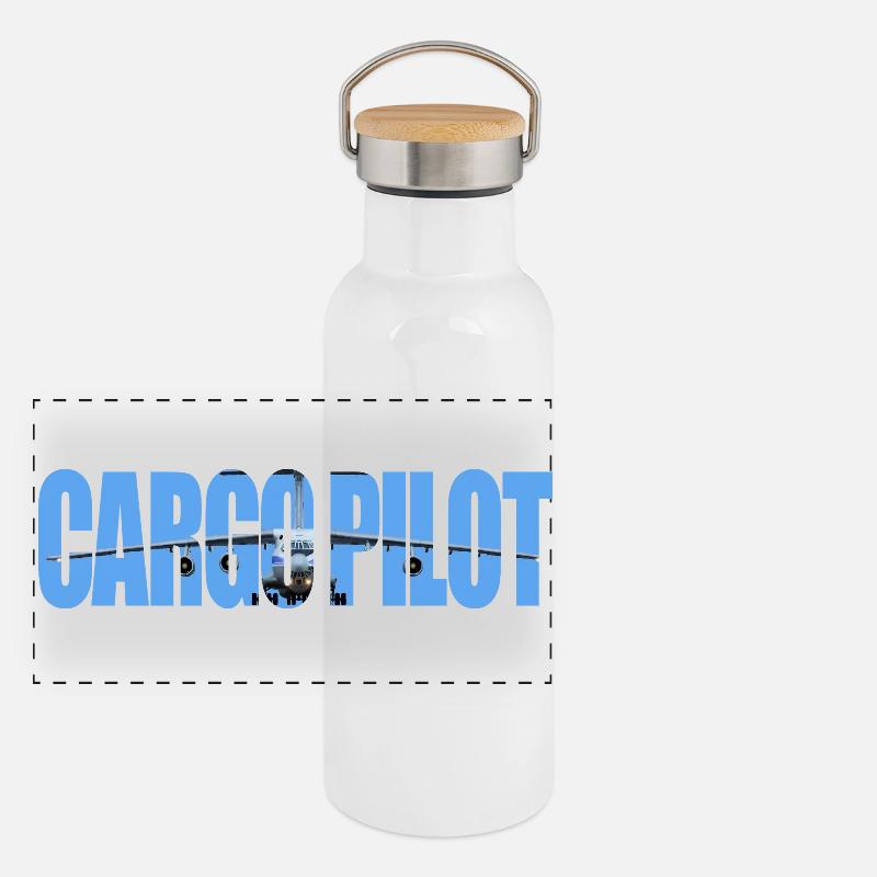 Cargo pilot IL-76 Panorama Thermosflasche mit Bambusdeckel