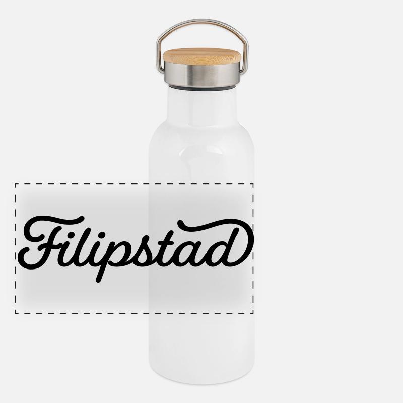 Filipstad schwarz Panorama Thermosflasche mit Bambusdeckel