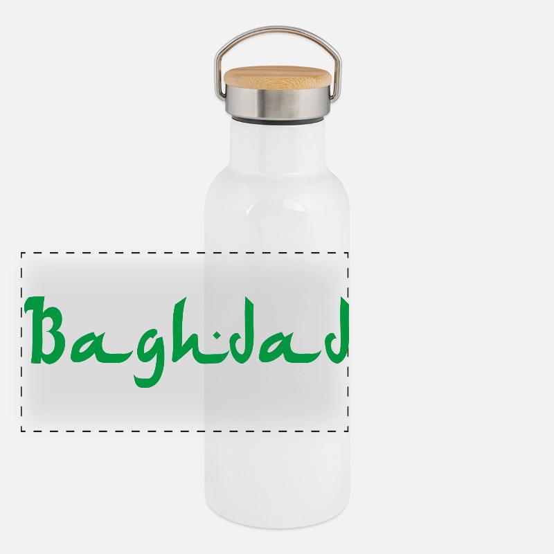 Baghdad Panorama Thermosflasche mit Bambusdeckel
