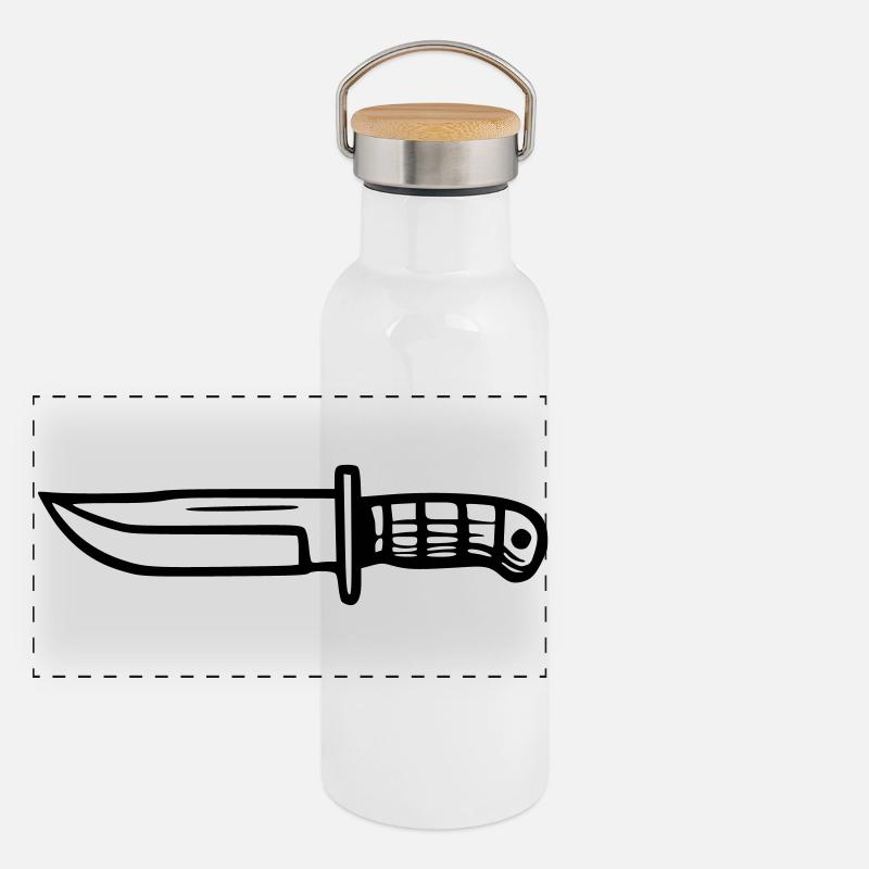 Couteau de survie Gourde isotherme avec bouchon en bambou