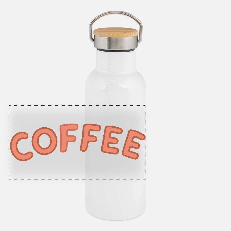 Coffee Letterpress Bow Panoramic Thermal Bottle with Bamboo Lid