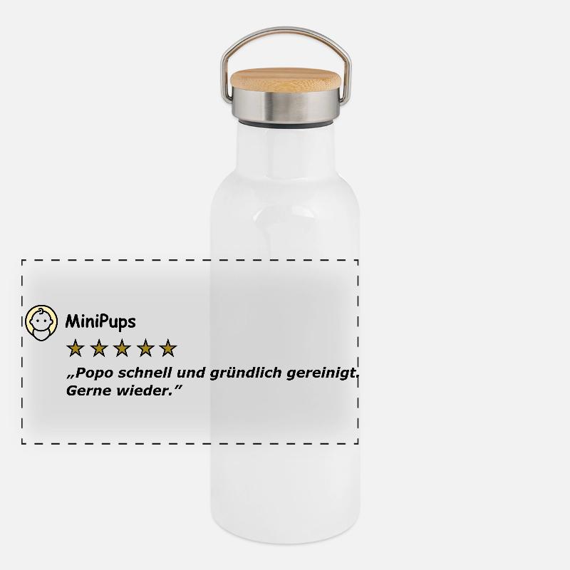 Panorama Thermosflasche mit Bambusdeckel