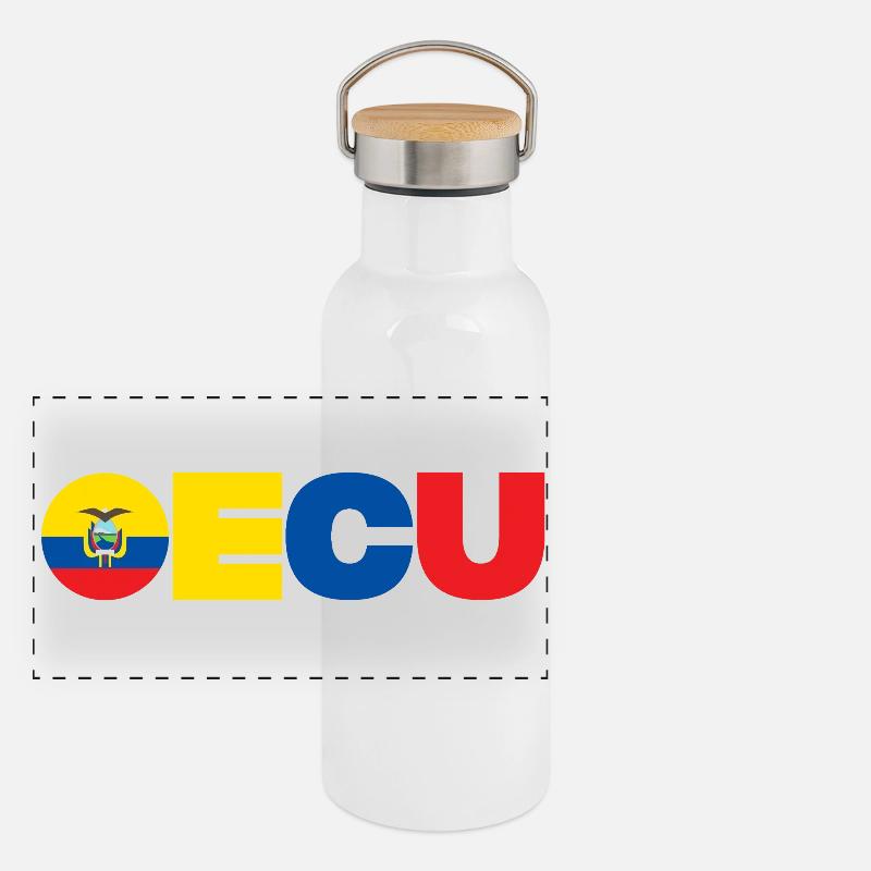 Équateur Gourde isotherme avec bouchon en bambou
