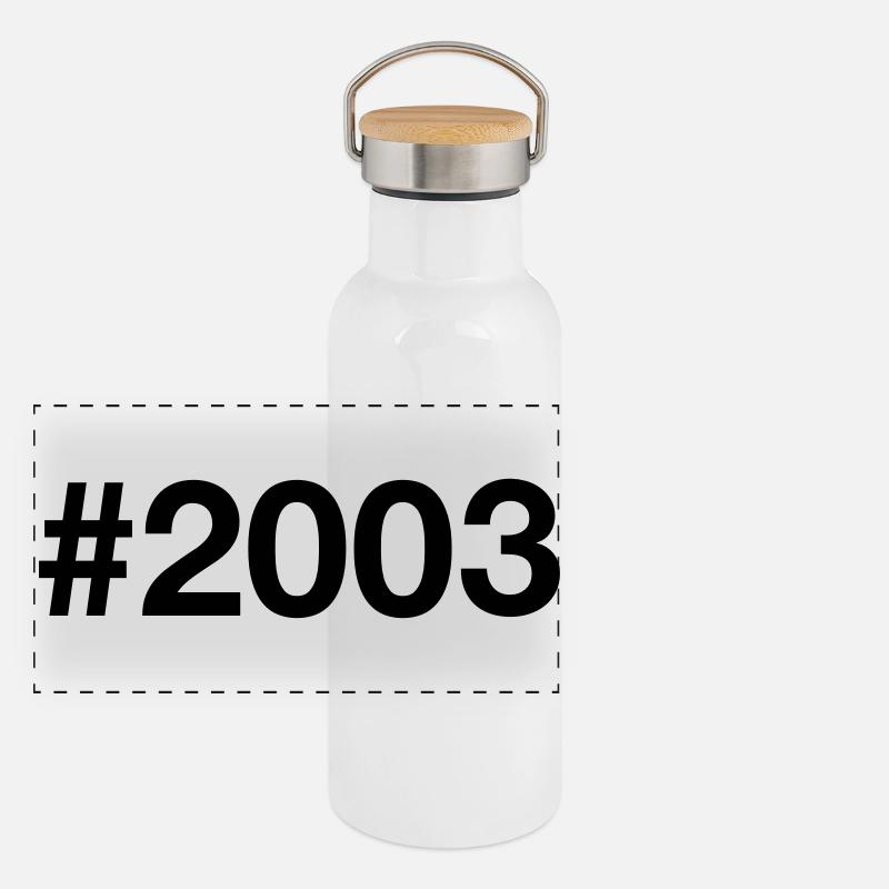 2003 Né à 23 ans 23 ans Gourde isotherme avec bouchon en bambou