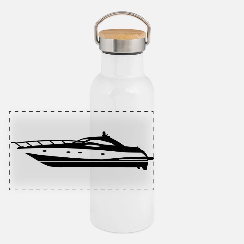 motor Yacht Panoramic Thermal Bottle with Bamboo Lid