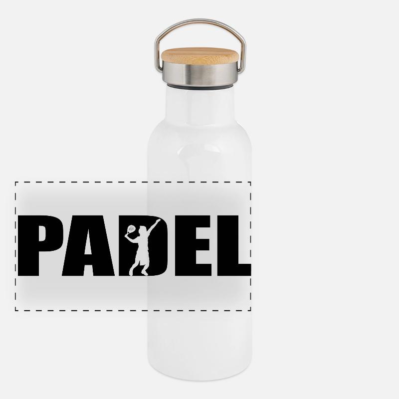 Padel Panorama Thermosflasche mit Bambusdeckel