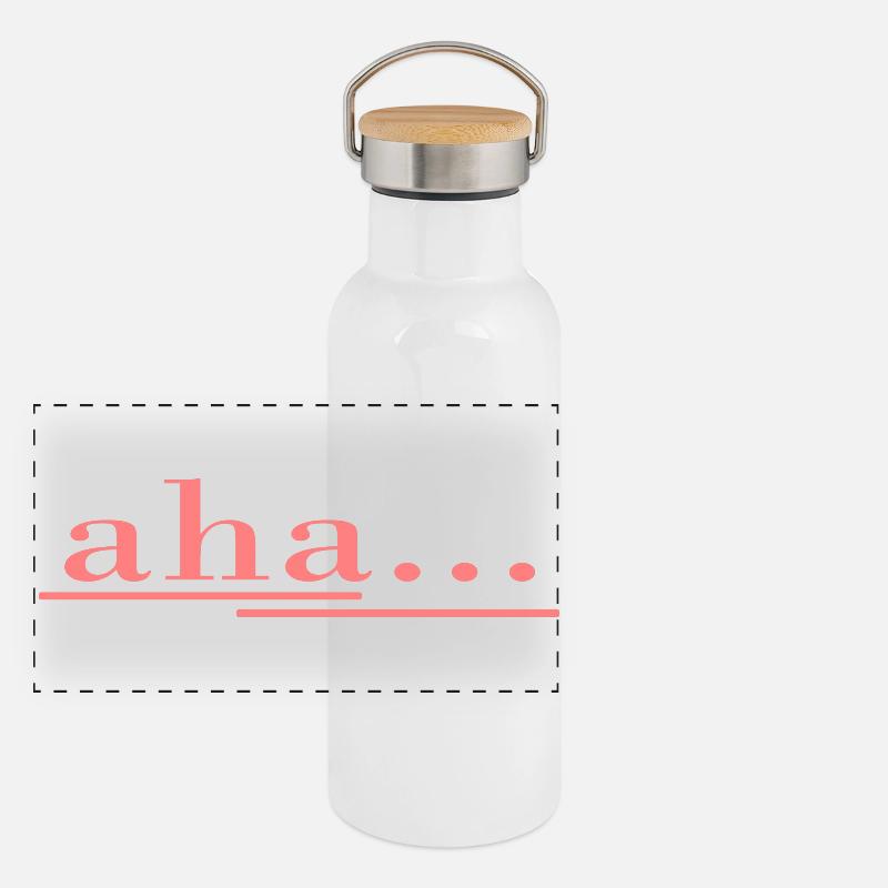 aha... c’est comme ça que ça marche ! Dire, s’amuser, un design frais Gourde isotherme avec bouchon en bambou