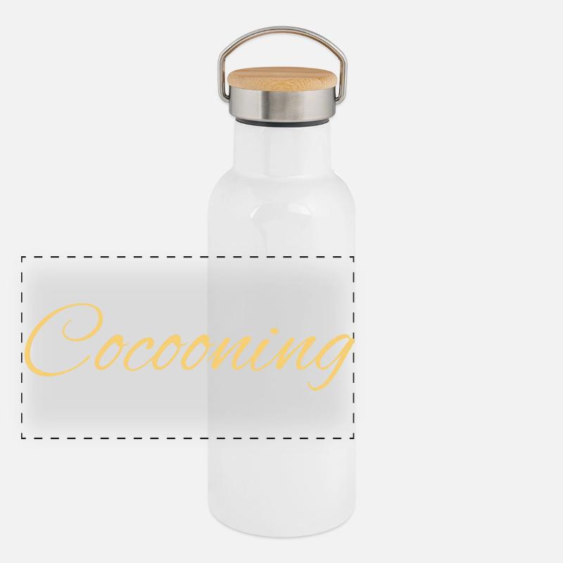 Cocooning - Panoramic Thermal Bottle with Bamboo Lid - white