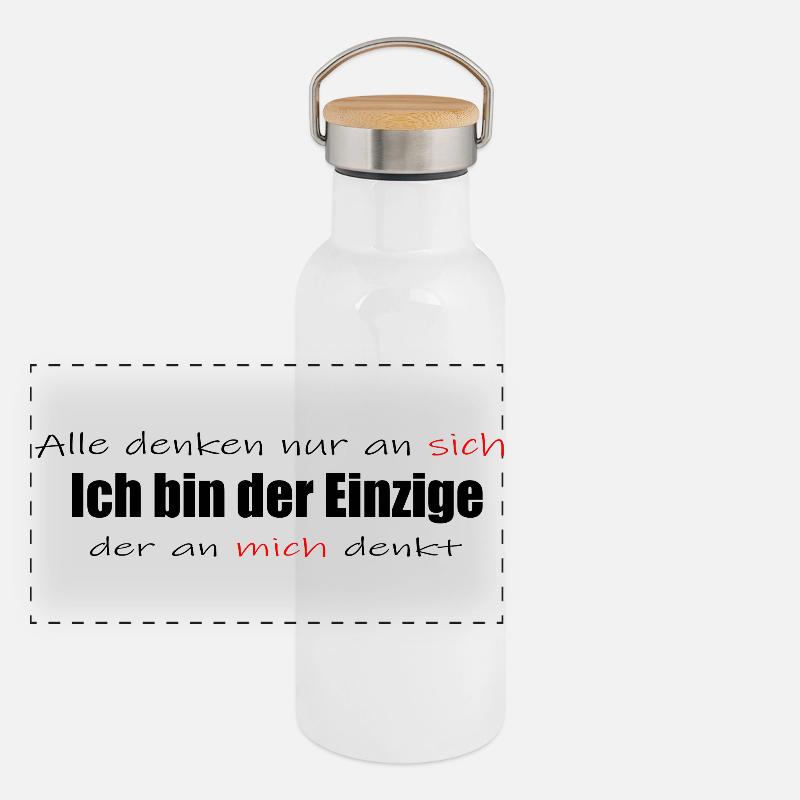 Ich bin der Einzige der an mich denkt Panorama Thermosflasche mit Bambusdeckel