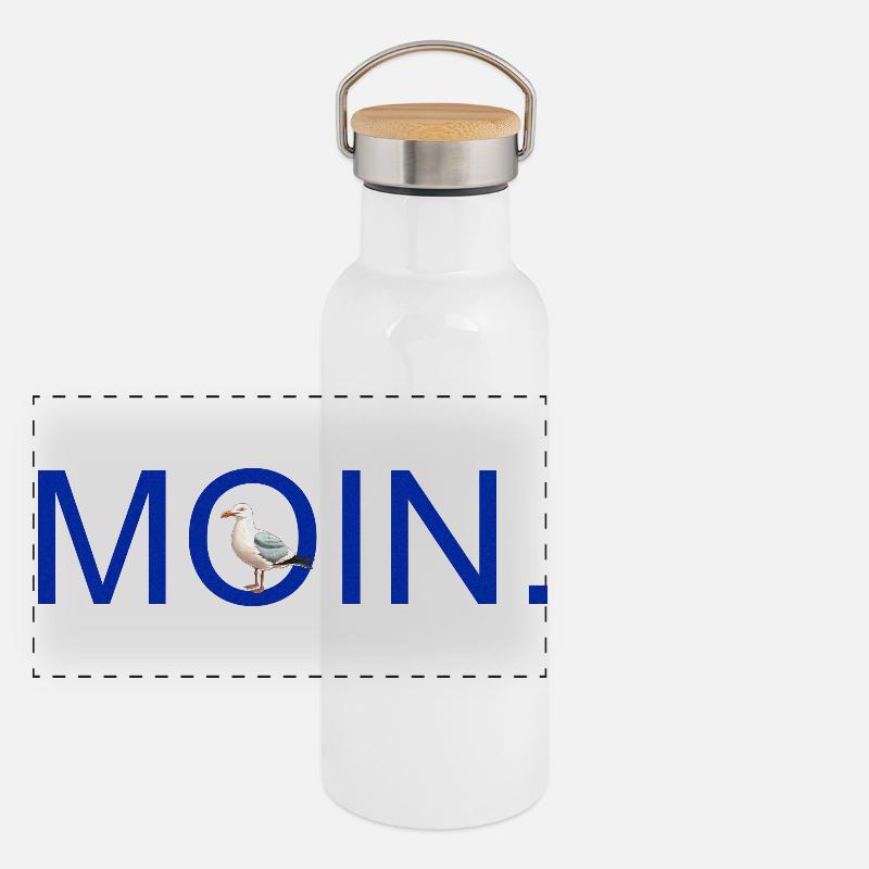 MOIN. mit Möve Panorama Thermosflasche mit Bambusdeckel