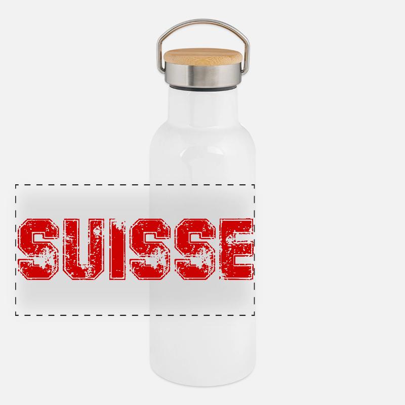 SUISSE. PAYS Gourde isotherme avec bouchon en bambou
