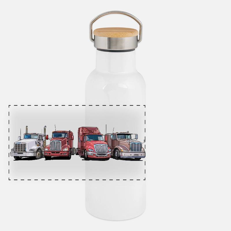 Tractors with cool snouts Panoramic Thermal Bottle with Bamboo Lid
