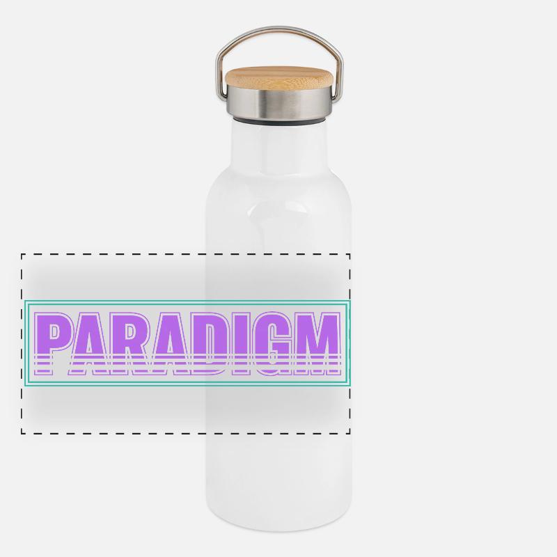 Paradigm Shift – Neues Denken Panorama Thermosflasche mit Bambusdeckel