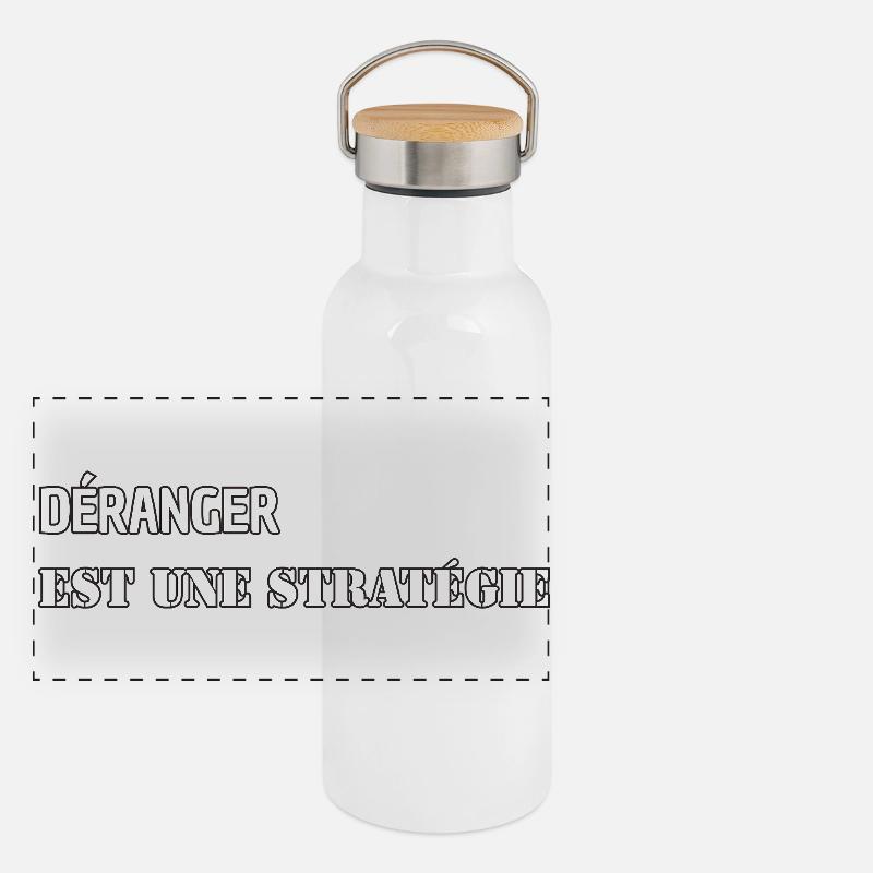 DISTURBING IS A STRATEGY Panoramic Thermal Bottle with Bamboo Lid