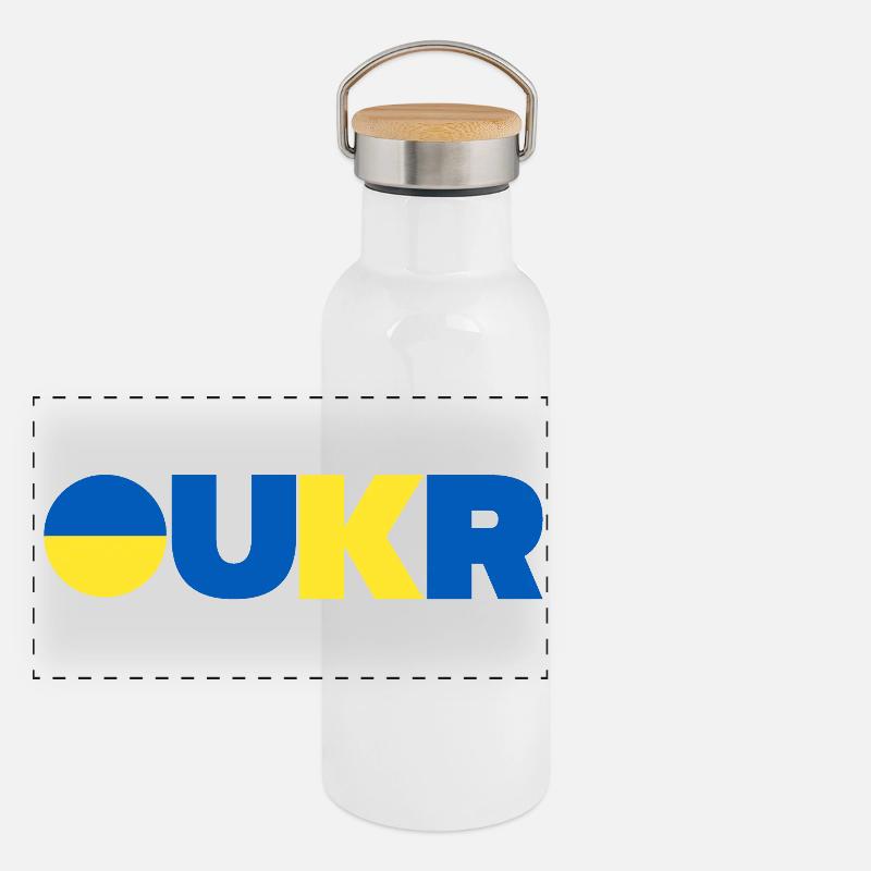 Ukraine Panoramic Thermal Bottle with Bamboo Lid