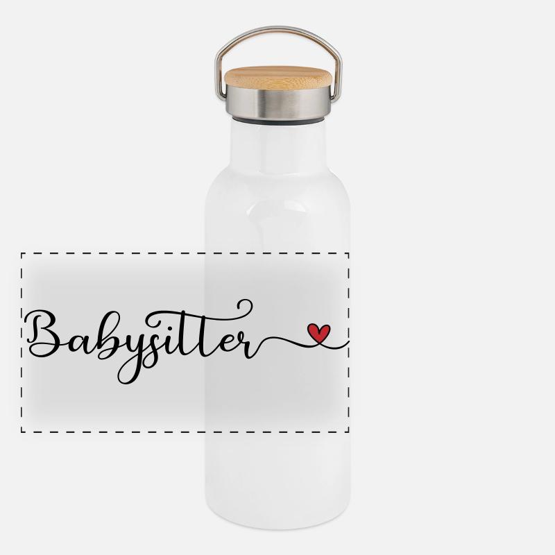Babysitter Panorama Thermosflasche mit Bambusdeckel