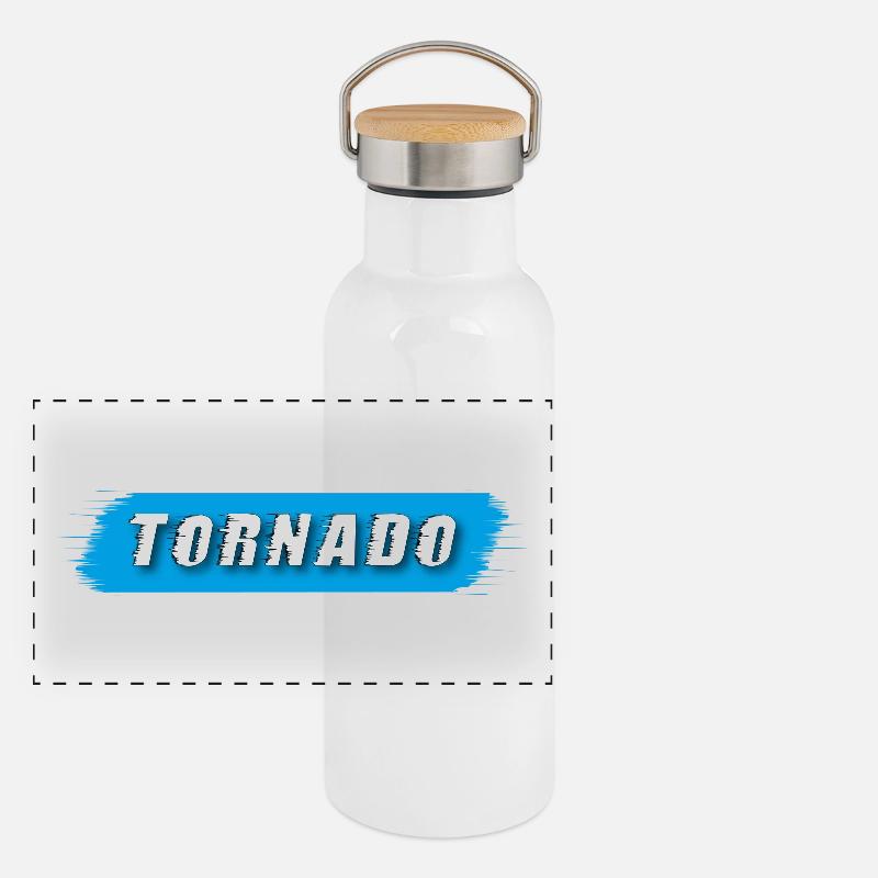 Tornado | Storm Panorama Thermosflasche mit Bambusdeckel